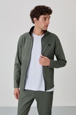 Herren Sweatshirt-Set mit Reißverschlusskragen und Hose