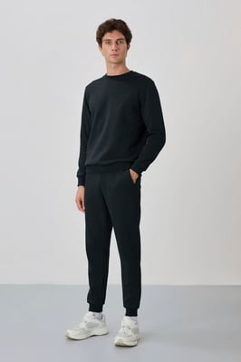 Herren Baumwoll-Polyester Fleece Sweatshirt- und Hosen-Set