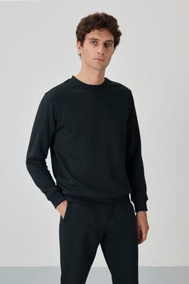 Herren Baumwoll-Polyester Fleece Sweatshirt- und Hosen-Set