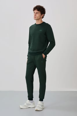Herren Baumwolle-Polyester Fleece Sweatshirt und Hose Set