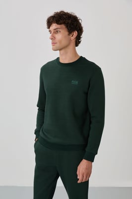 Herren Baumwolle-Polyester Fleece Sweatshirt und Hose Set