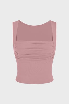 Gerüschte Bluse mit quadratischem Ausschnitt