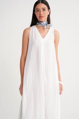 V-Ausschnitt Maxikleid