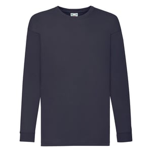 Fruit of the Loom - "Valueweight" T-Shirt für Kinder Langärmlig (Marineblau)
