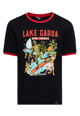 King Kerosin Herren Ringer T-Shirt Lake Garda
