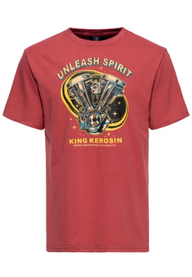 King Kerosin Herren Acid Wash T-Shirt Unleash Spirit