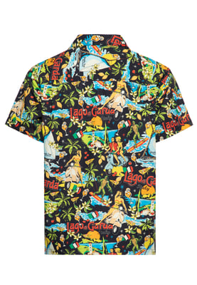 King Kerosin Herren Hawaiihemd Lago di Garda