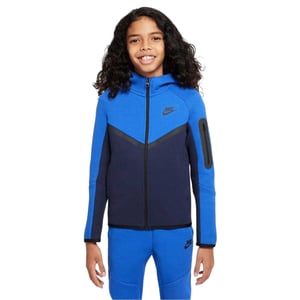 Nike - Hoodie mit durchgehendem Reißverschluss für Kinder, Fleece (Schwarz/Königsblau)