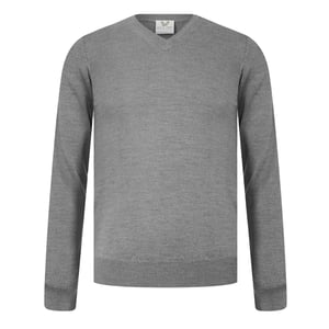 Lyle & Scott - "Merrick" Pullover für Herren, V-Ausschnitt, Jerseyware (Grau meliert meliert)