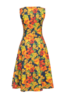 Queen Kerosin Damen Swingkleid Hibiskus