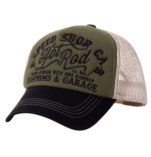 King Kerosin Herren King Kerosin Trucker Cap mit Front-Stickerei Hot Rod