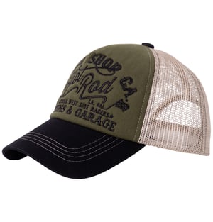 King Kerosin Herren King Kerosin Trucker Cap mit Front-Stickerei Hot Rod