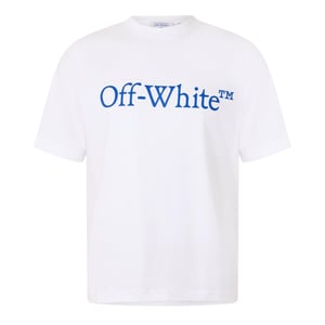 Off White - T-Shirt für Herren/Damen Unisex, Baumwolle, Regulär (Weiß/wahres Blau)