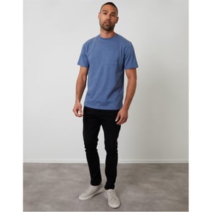 Threadbare - T-Shirt für Herren, Brusttasche, Regulär (Jeansblau)