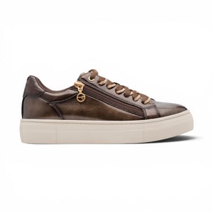 Tamaris Damen braune Kunstleder-Fashion-Schnürschuhe