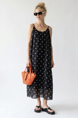 Polka-Dot A-Linien Maxikleid