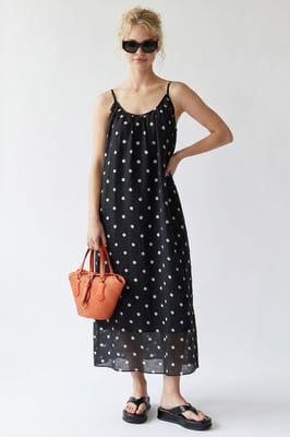 Polka-Dot A-Linien Maxikleid