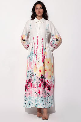 Blumen A-Linie Maxikleid