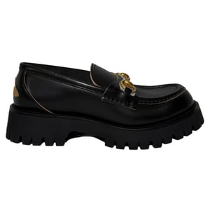 Gucci Harald Pferdehalfter Slipper aus schwarzem Leder