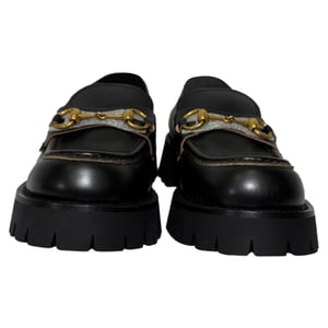 Gucci Harald Pferdehalfter Slipper aus schwarzem Leder