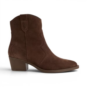 Tamaris Damen-Braune Wildleder-Cowboy-Wester-Knöchelstiefel – 25702-41