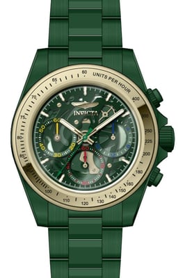 Invicta Speedway 51034 Herrenuhr - Quarzwerk - Edelstahl mit grünem Zifferblatt - 39 mm