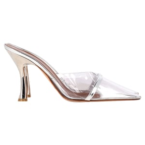 Malone Souliers Joella Mules aus silbernem Lackleder und PVC