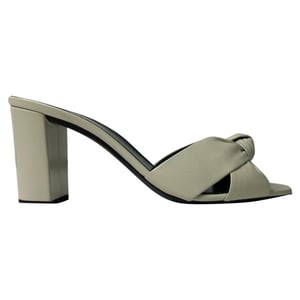 Saint Laurent Bianca Slide Sandalen aus weißem Leder
