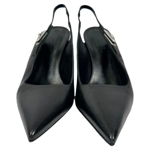 Hermès Lover 80 Slingback-Pumps aus schwarzem Leder