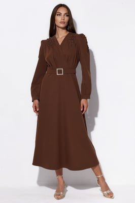 Gürtel-A-Linien-Midikleid
