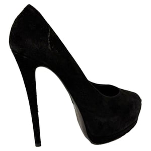 Giuseppe Zanotti Plateau-Pumps mit runder Spitze aus schwarzem Wildleder