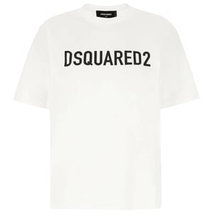 Dsquared2 Weißes T-shirt Mit Auffälligem Logo Und Lockerer Passform