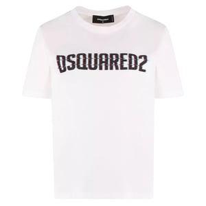 Dsquared2 Logo Print Rundhals-t-shirt, Weiß