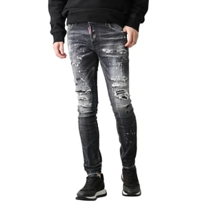Dsquared2 Super Twinky Jeans Black Diamond Destroyed Wash Schwarze Jeans
