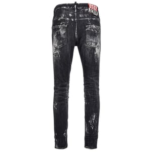 Dsquared2 Super Twinky Jeans Mit Destroyed Paint Effect, Schwarz