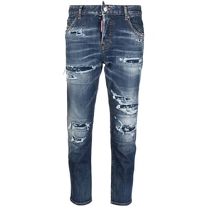Dsquared2 Skater Jeans Destroyed Reinforced Denim Blue Jeans