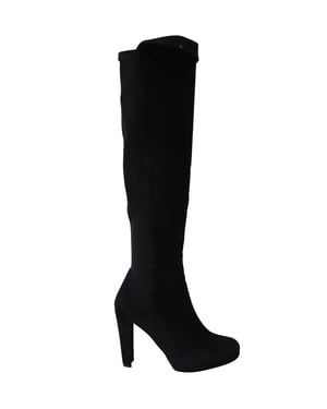 Stuart Weitzman Hiline Kniehohe Stiefel aus schwarzem Wildleder