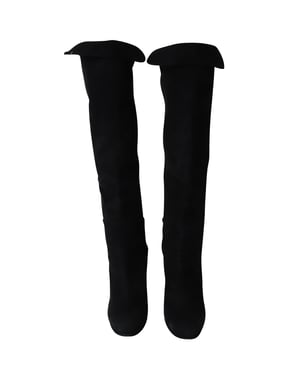Stuart Weitzman Hiline Kniehohe Stiefel aus schwarzem Wildleder