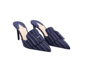 Altuzarra 75 mm Nadelstreifenabsätze aus marineblauem Leder