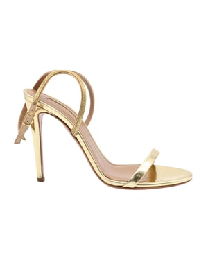 Aquazzura Cannes 105 Riemchen-Sandalen aus goldmetallic Leder