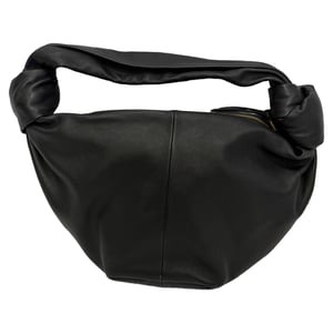 Bottega Veneta Mini Double Knot Hobo-Tasche aus schwarzem Kalbsleder