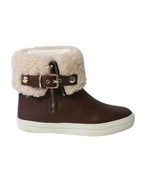 Burberry Skillman Knöchel Wetterschutzregenstiefel aus braunem Leder