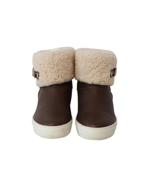 Burberry Skillman Knöchel Wetterschutzregenstiefel aus braunem Leder