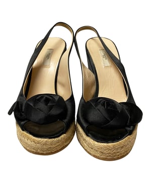 Prada Espadrillesandalen aus schwarzer Seide
