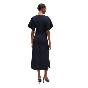 Boss - Midikleid für Damen, A-Linie, Anliegend, Kimonoärmel (Dunkelblau)