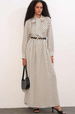 Punkte-Maxi-Hemdkleid