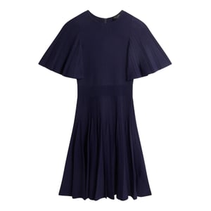 Ted Baker - Kleid mit ausgestelltem Rock für Damen, Rundhalsausschnitt, Jerseyware, Flatter-Ärmel (Marine)