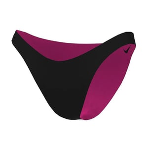 Nike - Bikinihöschen für Damen, wendbar, Hohes Bein (Schwarz/Pink)