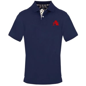 Aquascutum - Poloshirt für Herren, bestickt, gewebter Stoff (Marine)