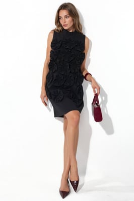 Besticktes ärmelloses Minikleid